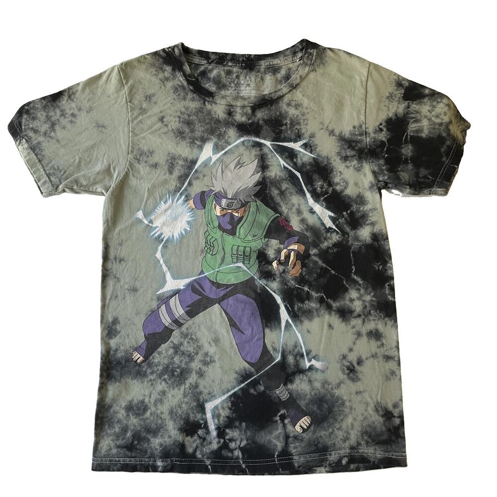 Naruto Shippuden Collection Women Shirt XS Black Tie Dye Kakashi Hatake Anime